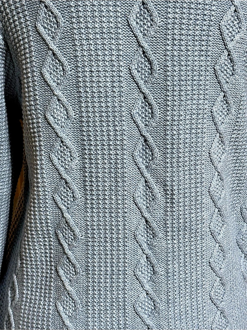 Jeanne Pierre Cable Knit V-Neck Sweater Blue Medium NWT - Picture 7 of 8